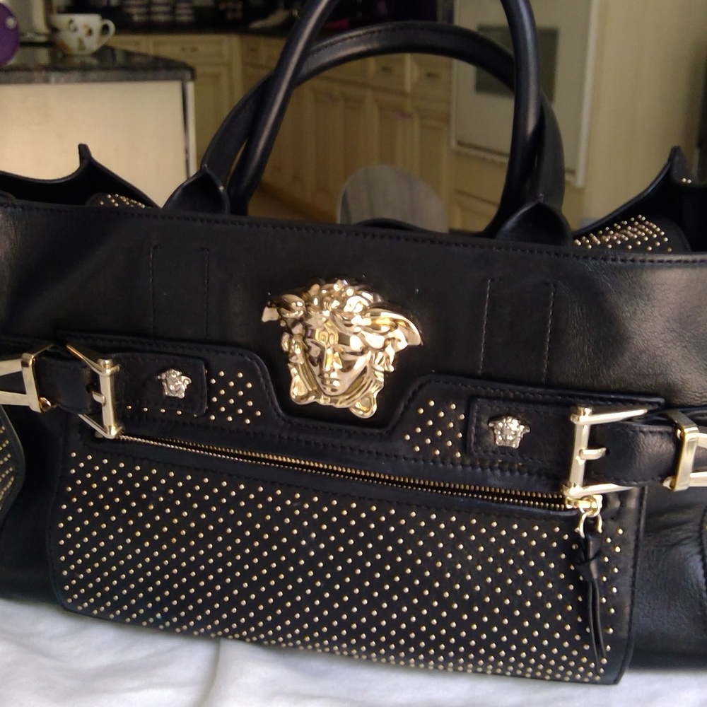 VERSACE Genuine Authentic Black Leather Handbag!!!